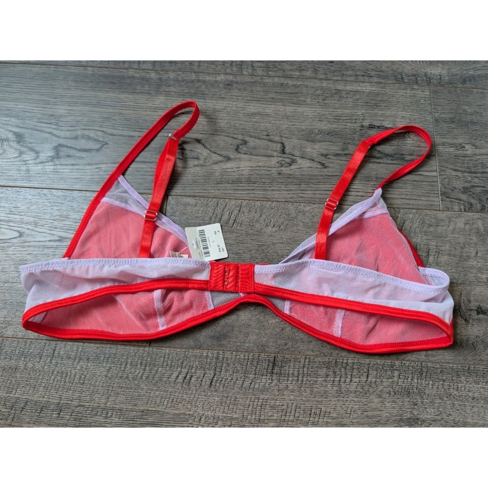 Anthropologie LyreBird Satin Mesh Triangle Bra & Panty Bikini Lingerie Set M/L - Picture 10 of 15